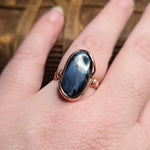 Pietersite Copper Ring sz Size 9.5 – Stormy Blue Fibrous Chatoyance
