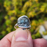 Raw Blue Zircon Ring sz 5.5 Sterling Silver – Natural Crystal Brilliance