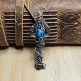 Boulder Opal Keepers Key – Sterling Silver + 14kt Rose Gold Fill
