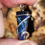 Boulder Opal Pendant Sterling Silver - Ribbons of Hidden Flash