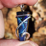 Boulder Opal Pendant Sterling Silver - Ribbons of Hidden Flash