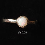 Australian Precious Opal Ring in Sterling Silver Size 7.75