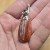Carnelian Agate Pendant in Sterling Silver