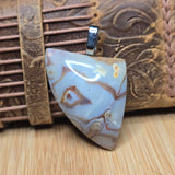 Gemfield Nevada Rhyolite Jasper Pendant Desert Pattern - Silver Tone Bail