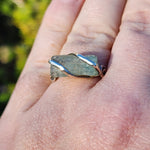 Raw Aquamarine Crystal Ring in Sterling Silver Sz 10.25