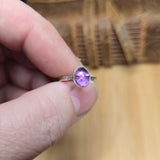 Soft Violet Amethyst Ring sz 5 – Hammered Sterling