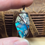 Moss Agate Aurora Opal Pendant – Recycled Copper
