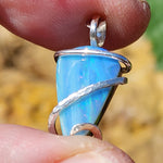 Boulder Opal Pendant - Sterling Silver Striped Ribbons of Color