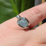 Raw Baby Blue Mt Antero Aquamarine Crystal Ring Sterling Silver Sz 7