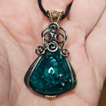 Bagdad Gem Chrysocolla Pendant – All Natural Stone Sterling Silver + Gold Fill