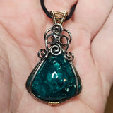 Bagdad Gem Chrysocolla Pendant – All Natural Stone Sterling Silver + Gold Fill