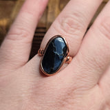 Pietersite Copper Ring sz Size 9.5 – Stormy Blue Fibrous Chatoyance
