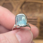 Raw Aquamarine Sterling Silver Ring Size 6 – Ocean Blue Clarity