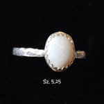 Oval Australian Precious Opal Ring in Sterling Silver Various Sizes