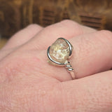 Raw Light Pink Oregon Sunstone Ring Size sz 11.5 - Sterling Silver