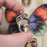 Dendritic Tiger Agate Pendant in Copper – Indonesian Plume Agate