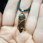 Australian Boulder Opal Pendant in 14kt Rose Gold Filled - Bright Drop