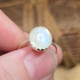 Bright Blue Glow Moonstone Ring sz 7.75 – Sterling Silver