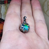 Petite Elven Aurora Opal Pendant In Sterling Silver
