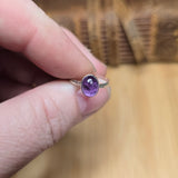 Soft Violet Amethyst Ring sz 5 – Hammered Sterling