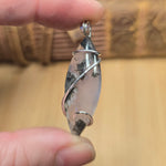 Lavender Moss Agate Pendant – Black Inclusions in Sterling Silver