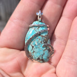 Turquoise Pendant – Sterling Silver with Ancient Calm - Rock Your World 