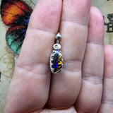 Crazy Tiger Stripe Boulder Opal Pendant in Sterling Silver