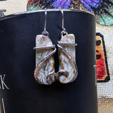 Abstract Crazy Lace Agate Earrings in Sterling Silver