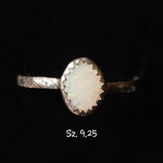 Oval Australian Precious Opal Ring in Sterling Silver Various Sizes