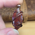 Red Moss Agate Pendant Copper Wrapped - One-of-a-Kind