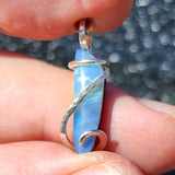 Australian Boulder Opal Pendant - Sterling Silver Slice of Sky