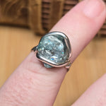 Raw Blue Zircon Ring sz 5.5 Sterling Silver – Natural Crystal Brilliance