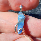 Australian Boulder Opal Pendant - Sterling Silver Slice of Sky