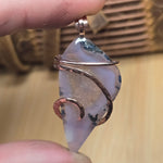Purple Agate + Citrine Crystal Pendant – 14K Rose Gold Fill