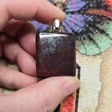 Red Moss Jasper Pendant – Square-Cut with Black Manganese Veins