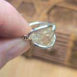 Raw Light Pink Oregon Sunstone Ring Size sz 11.5 - Sterling Silver