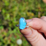 Natural Turquoise Ring Size 10.5 – Arizona Stone in Sterling Silver