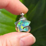 Aurora Opal Rainbow Star Pendant - Sterling Silver - Lab-Grown Magic