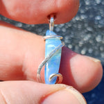 Australian Boulder Opal Pendant - Sterling Silver Slice of Sky
