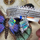 Faceted Rainbow Aurora Opal Earrings In Sterling Silver