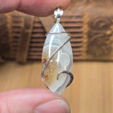 Red-Green Moss Agate Pendant - Sterling Forged Embrace