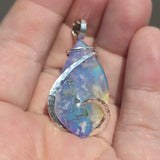 Mossy Sky Agate Pendant – Sterling & Aurora Opal Triplet - Rock Your World 