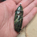 Green Fossil Wood Pendant – Sterling Silver - Oregon Jasper Replacement Petrified Wood
