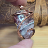 Picture Jasper Pendant – Dusty Pink Mauve + Lavender Scene in Copper