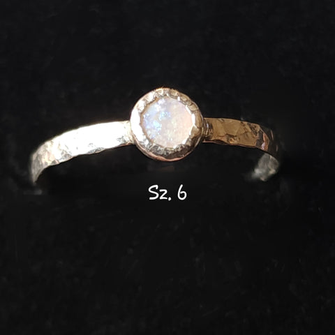Australian Precious Opal Ring in Sterling Silver Size 6