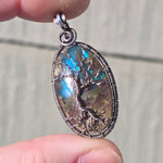 Tree of Life Pendant – Aurora Opal + Moss Agate Doublet in Sterling Silver
