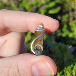 Raw Watermelon Tourmaline Crystal Pendant in Sterling Silver