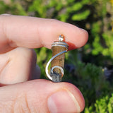 Raw Watermelon Tourmaline Crystal Pendant in Sterling Silver