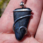 Rare Crown of Silver Psilomelane Pendant in Sterling Silver