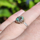 Natural Turquoise Ring Size 9 – Wintergreen Blue + Grey Chert in Sterling Silver
